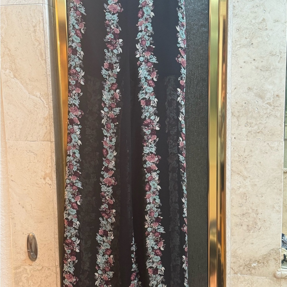 bcbg generation Floral Black Sheer Pants small